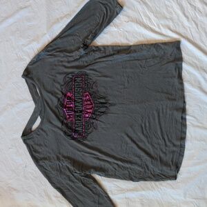 Harley Davidson Gray Graphic T Shirt West Bend Size Large